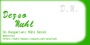 dezso muhl business card
