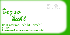 dezso muhl business card